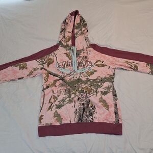 Cabela's Pink and Olive Camouflage Hoodie Size Large